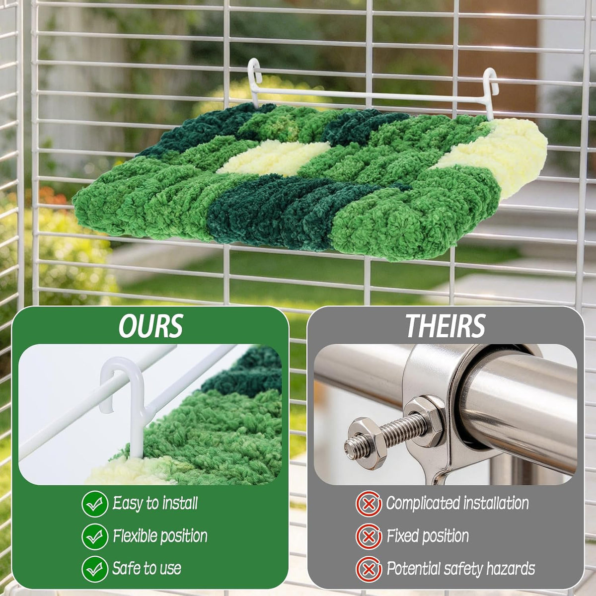 2Pcs Rat Cage Platform Rat Climbing Toy Warm Velvet Rat Cage Accessories