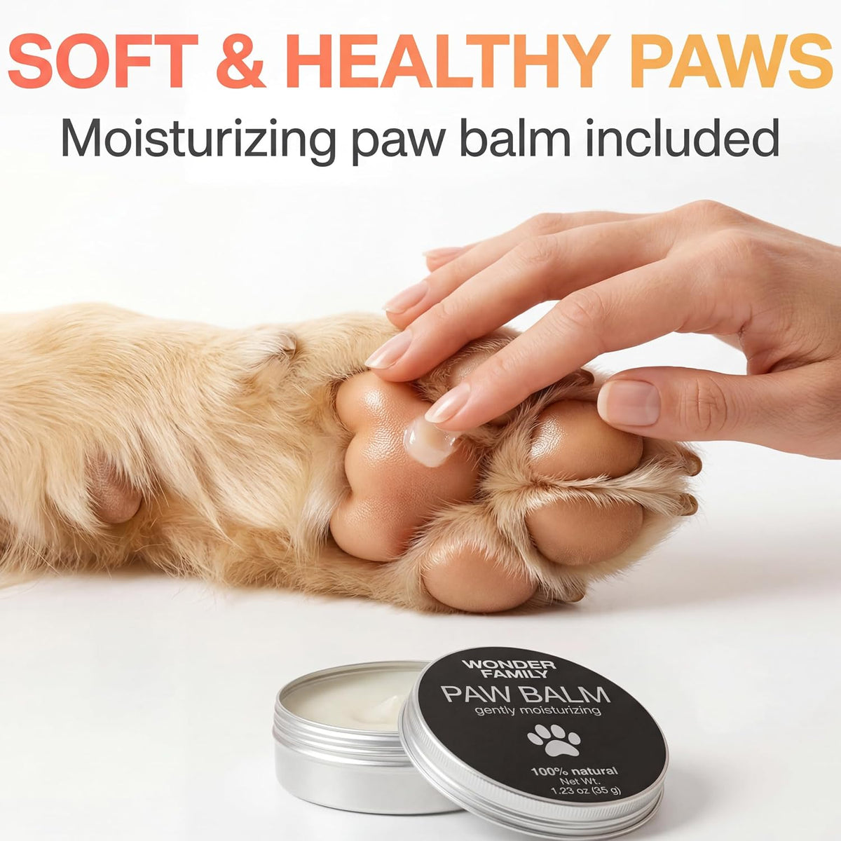 Quiet Dog Nail Grinder with LED Light, 6-Speed Pet Nail Trimmer