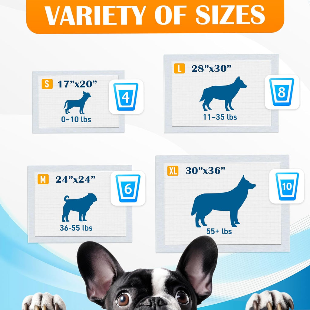 Paws & Claws Small Puppy Pads 17x20, 50 Count with Adhesive Tabs