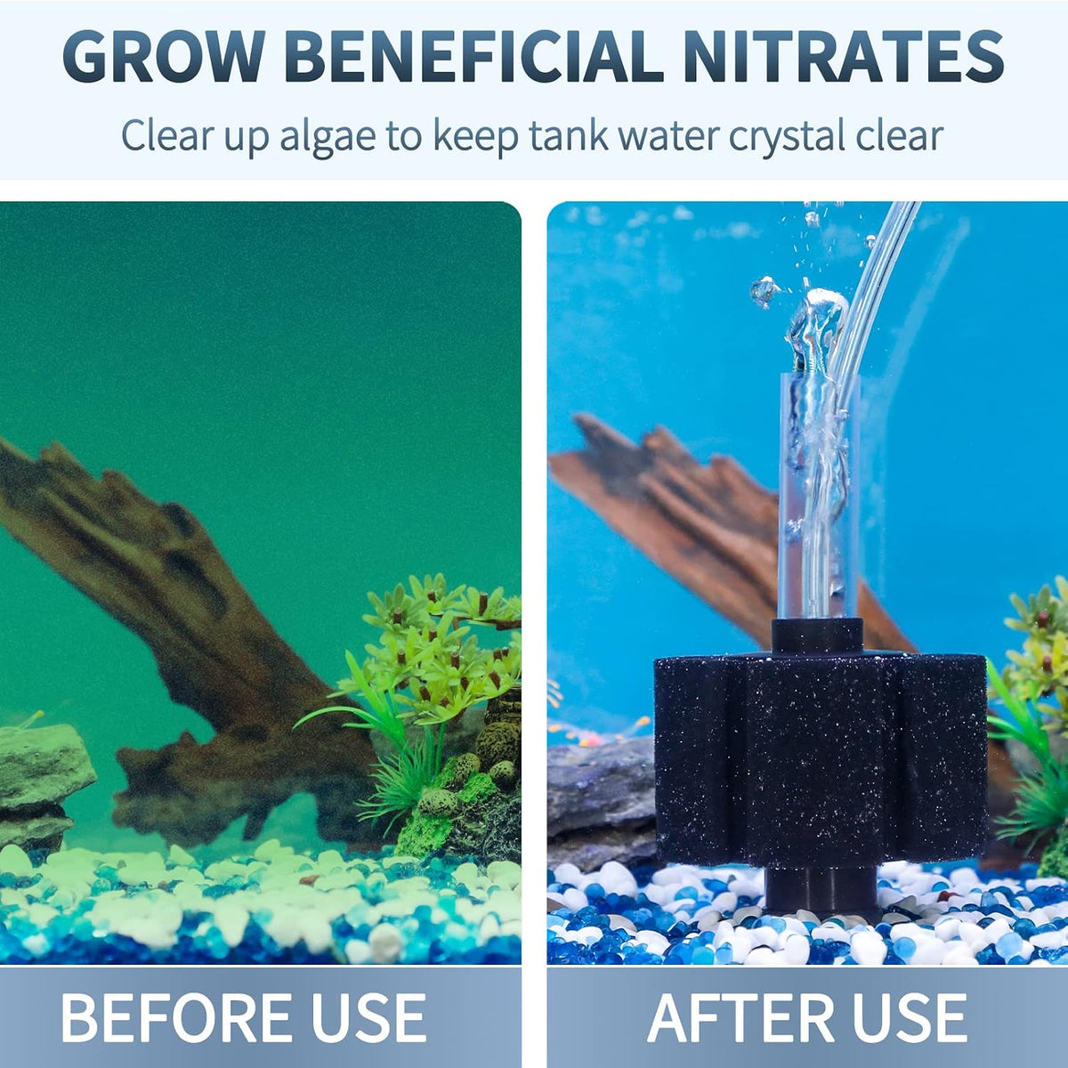 Pawfly Aquarium Bio Sponge Filter Quiet Betta Fry Shrimp and Small Fish Foam Filter for Fish Tank up to 30 Gallons, 4 Pack