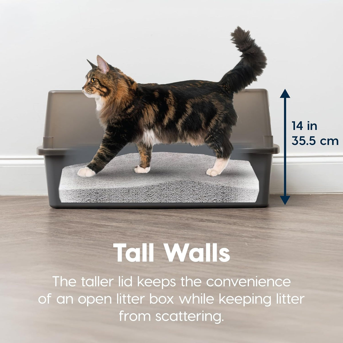 IRIS USA XX-Large High Sided Cat Litter Box, Scatter Shield, Gray