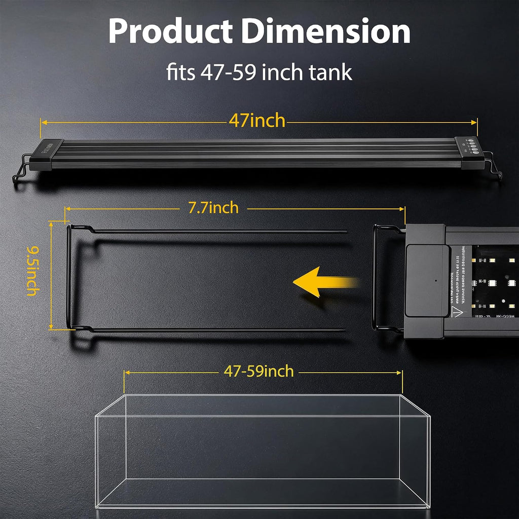 47" LED Aquarium Light Full Spectrum 24/7 DIY Mode for 47-59in Fish Tank