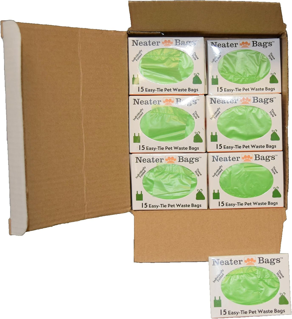 Neater Pet Brands Neater Bags Dog Waste Bag, No Rolls to Fuss With - Dog Poop Bags Dispense One at a Time, Doggie Poop Bag with Easy-Tie Handles (180 Count)