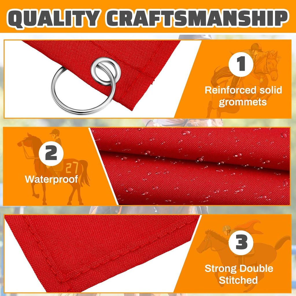 Equestrian Training Flag 4 Pieces Equestrian Training Equipment Nylon Flag with Flagpole