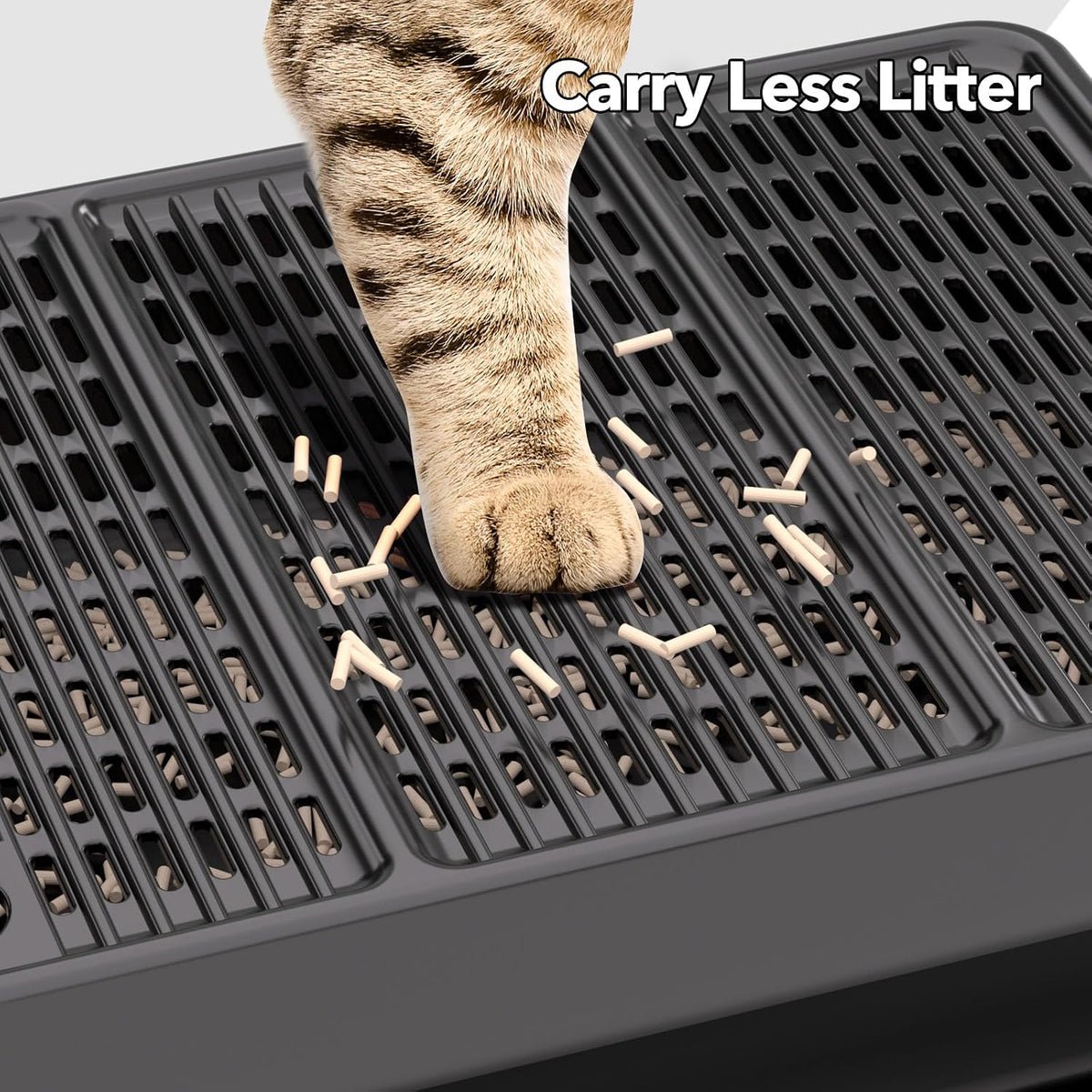 Large Litter Box Step, Litter Box Ramp 16"x11" Litter Catcher Mat, Double Layer Anti-Tracking & Easy Clean, Ideal for Kitten & Elderly Cats Ramp