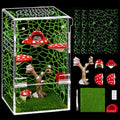 AZV Jumping Spider Enclosure Kit,Pre-Assembled 5 x 5 x 8 in Acrylic Habitat