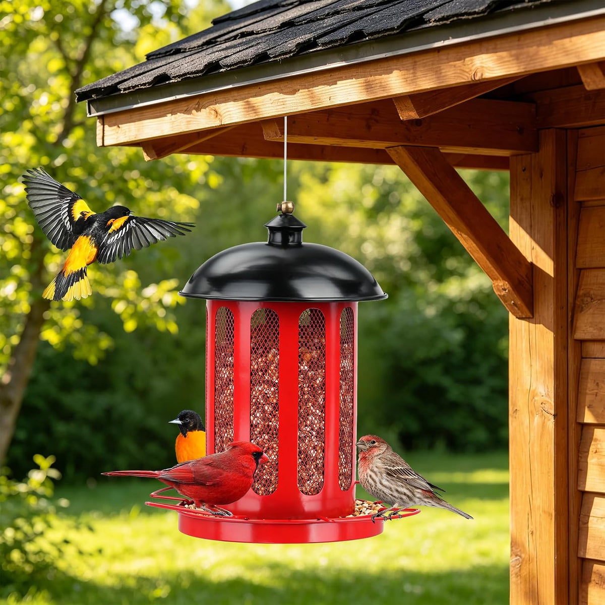 Bird Feeder, 4LB Large Capacity Bird Feeders for Outdoor Hanging