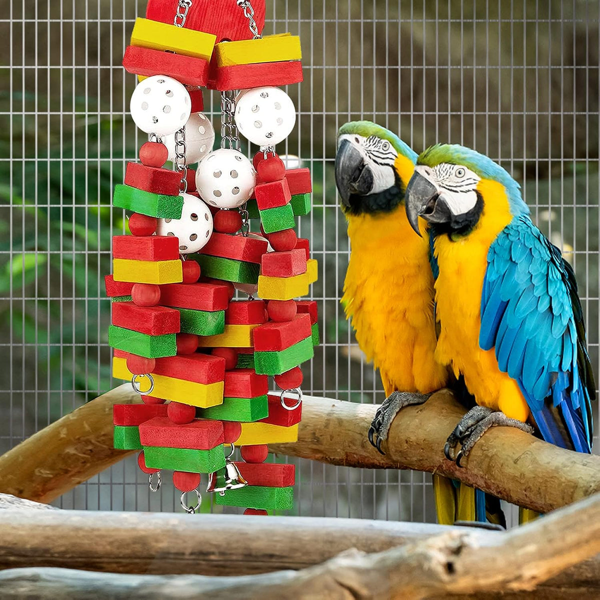 Large Bird Parrot Toys for Cockatoos African Grey Macaws Amazon Parrots