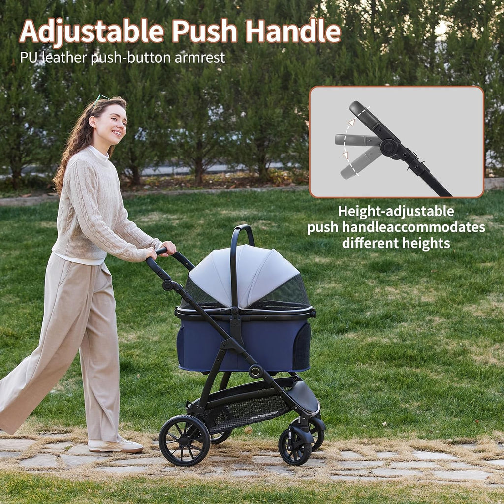 3-in-1 Dog Stroller for Small and Medium-Sized Dogs up to 55 lbs