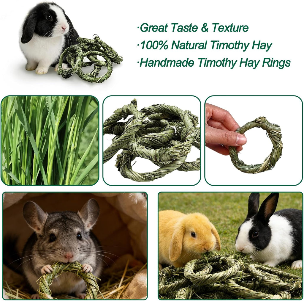 12Pcs Rabbit Timothy Hay Toy Natural Grass Guinea Pig Chew Toys