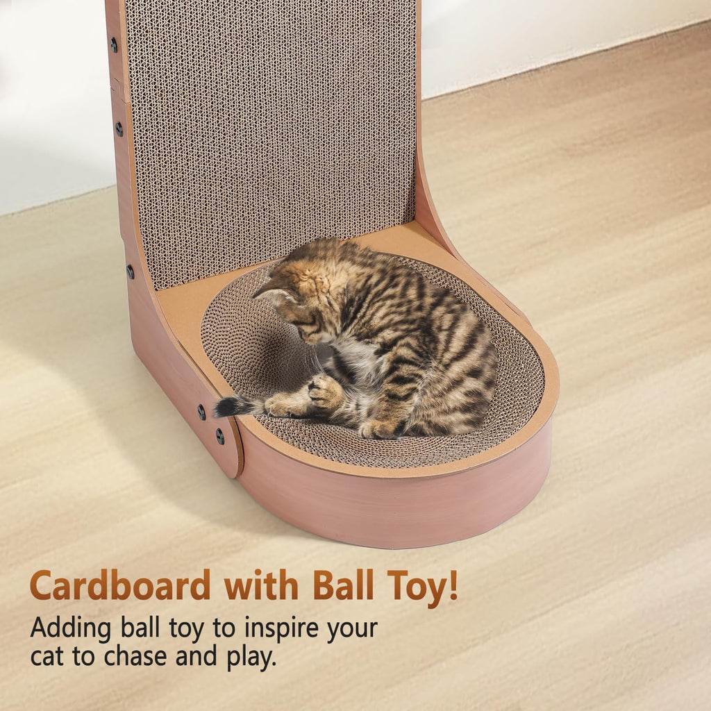 Cat Scratcher, 2 in 1 L Shape Wall Mounted Scratch Pad with Cat Bed Bowl
