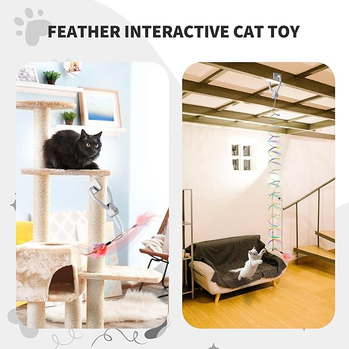 Interactive Cat Toys for Indoor Cats, Automatic Hanging Door Feather Toy Mouse - Image 8