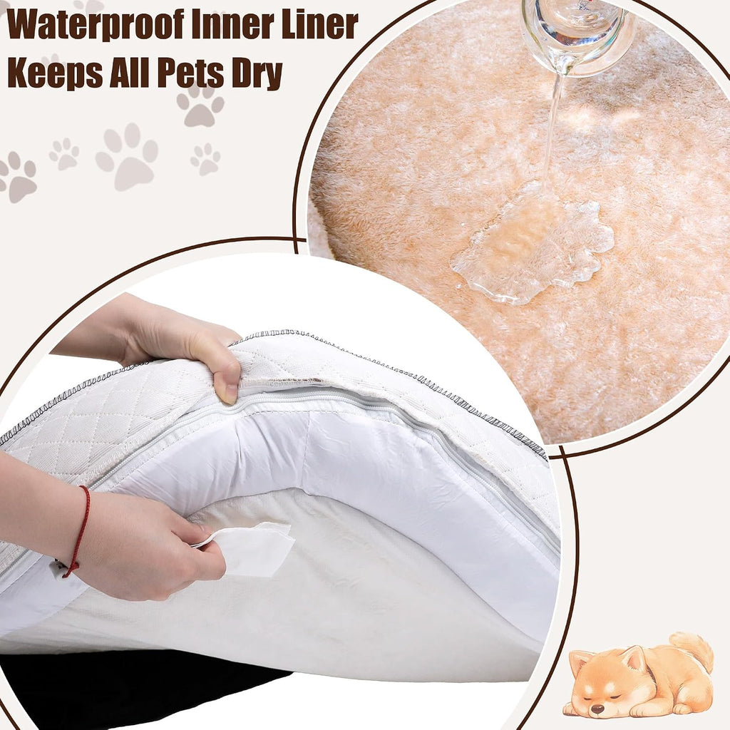 Dog Bed with Reusable Potty Pad - 44" x 32" x 7.0" Brown
