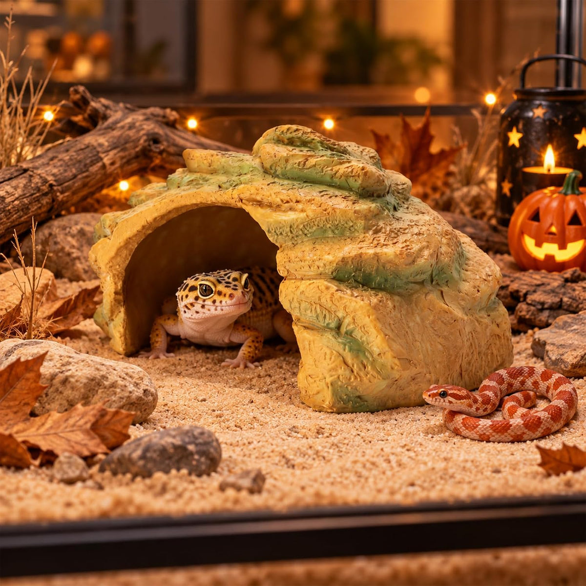Terrarium Decor, Lizard Snake Reptile Hide, Reptile Hideout Cave