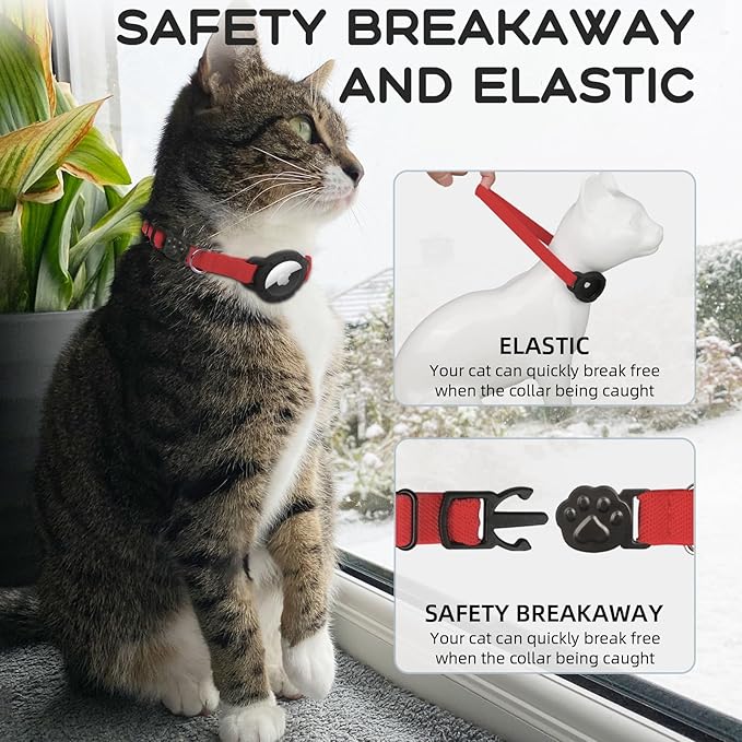 AirTag Cat Collars, Stretchy Collar - Image 2