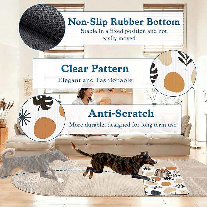 Boho Style Dog Food Mat–Christmas Stocking Absorbent Quick Dry Feeding Placemat - Image 4