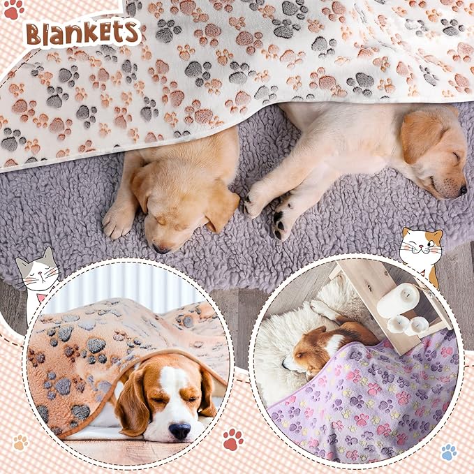 Tatuo 4 Pcs Dog Blanket for Pet Cat Blankets Indoor Puppy Teething Stuff Toys - Image 3