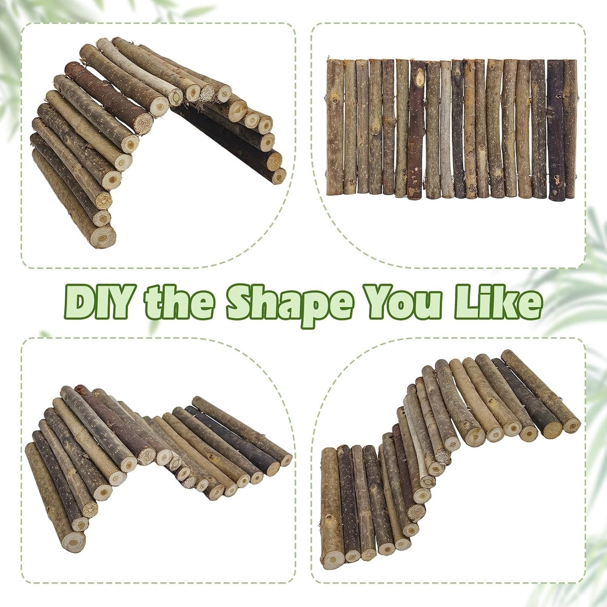kathson Bearded Dragon Tank Accessories Kit, Reptile Hide Wooden Bridge Terrarium Liner Triangle Hammock Jungle Climber Vines Leaves and Plant Reptile Habitat Decor for Chameleon Lizards Gecko Snakes