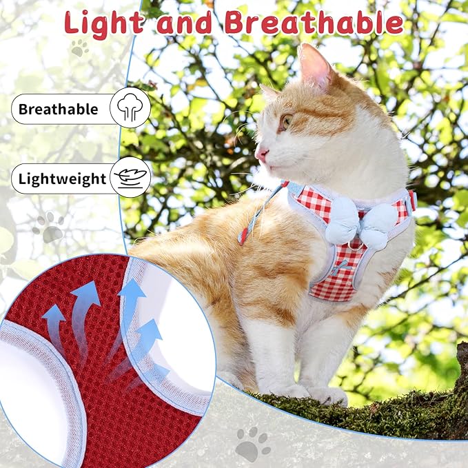 Cat Vest Harness and Leash Set for Walking Escape Proof, Adjustable Kitten - Image 5