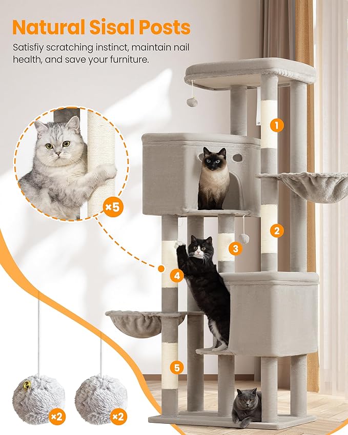 Extra Large Cat Tree, 84 Inch XXL Giant Cat Tower - Image 5