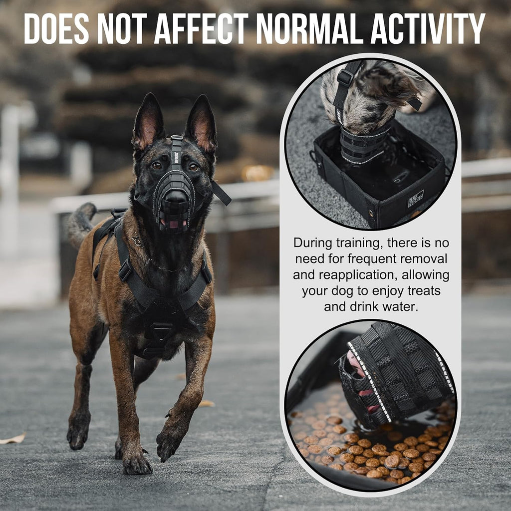 OneTigris Military-Grade Soft Dog Muzzles Reflective Breathable Adjustable