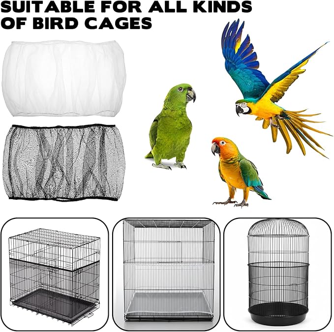 2pcs Large Bird Cage Seed Catcher Guards, Breathable Airy Nylon Mesh Material - Image 4