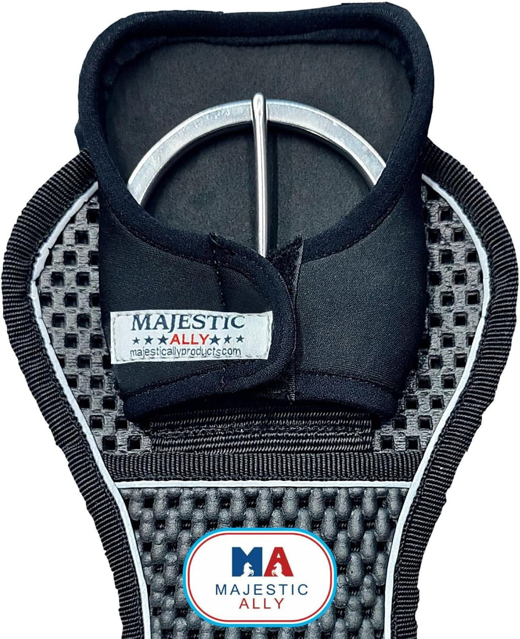 Majestic Ally Neoprene Cinch Buckle Protector Cover, Pair, for Horse Comfort and Protection, Black