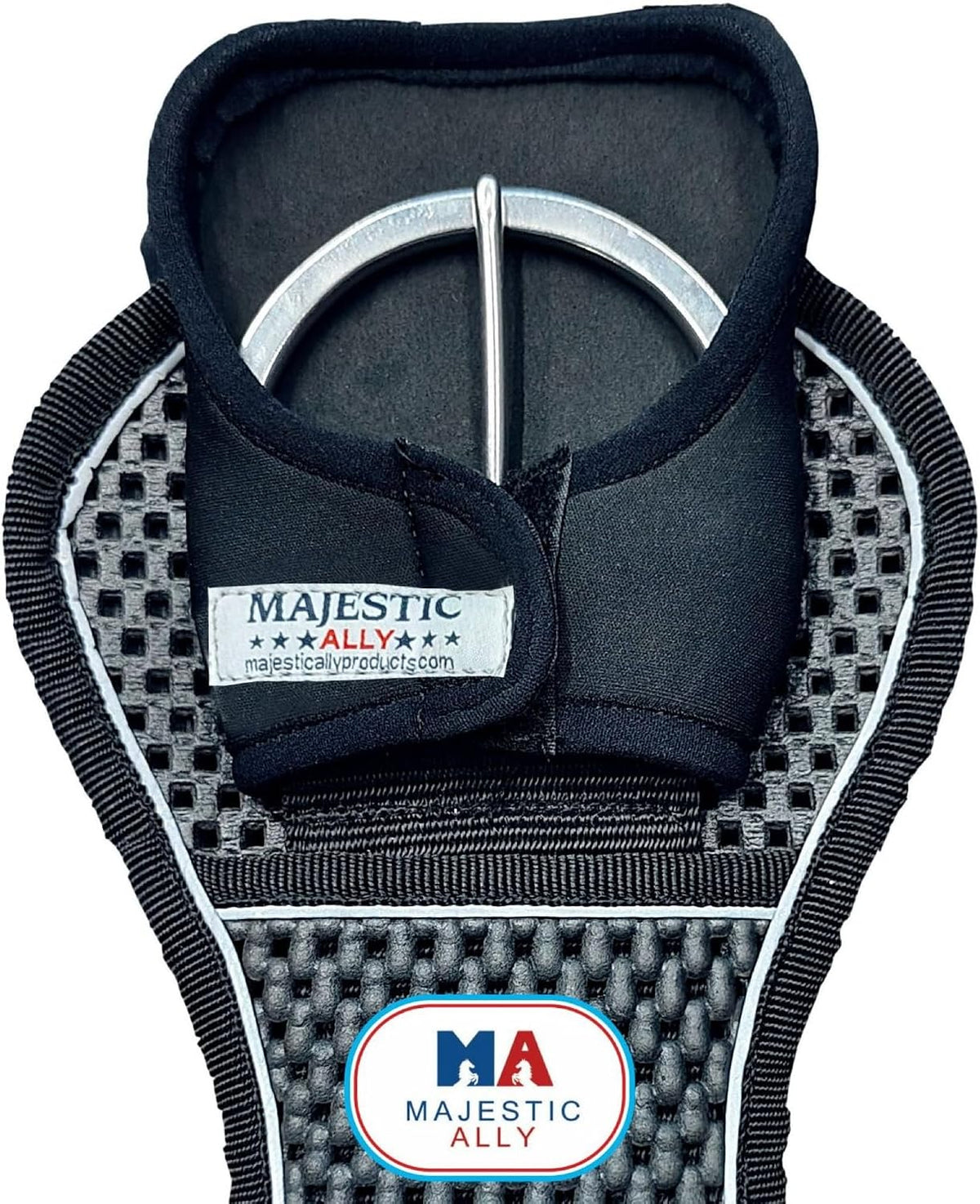 Majestic Ally Neoprene Cinch Buckle Protector Cover, Pair, for Horse Comfort and Protection, Black