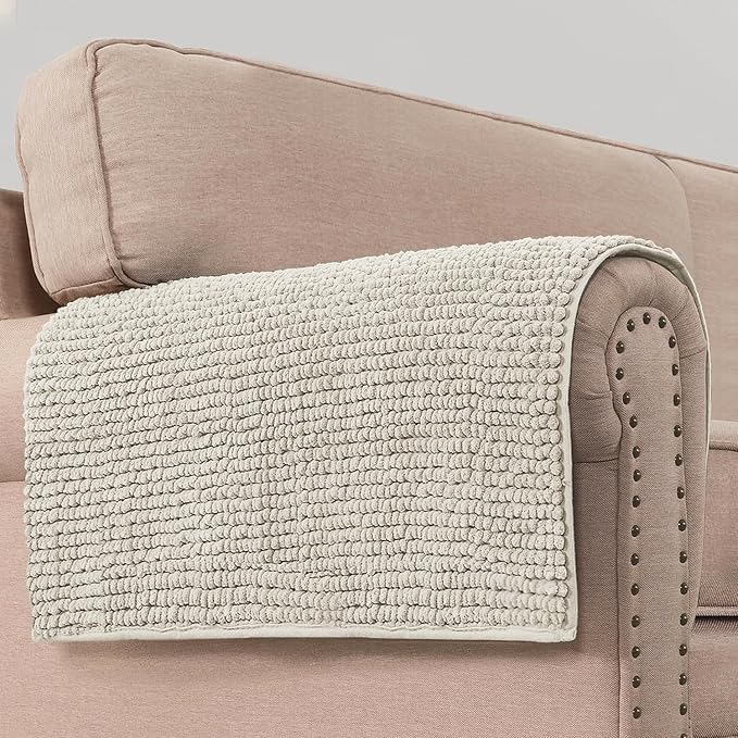 H.VERSAILTEX Plush Chenille Couch Armrest Cover 2 Packs Thick and Soft Sofa by HVERSAILTEX