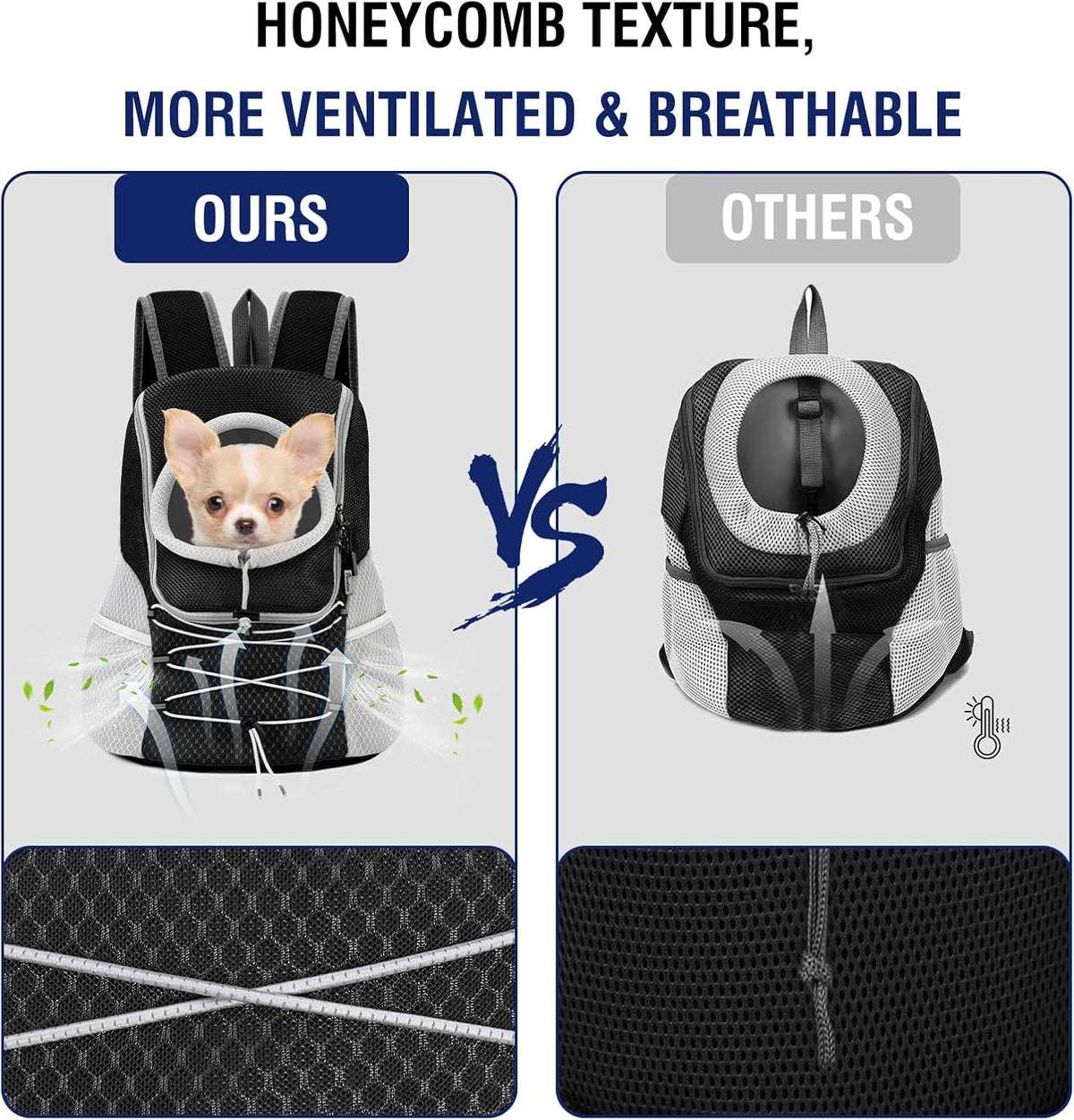 Pawaboo Pet Dog Front Carrier Backpack,Ventilated Mesh Puppy Back Pack