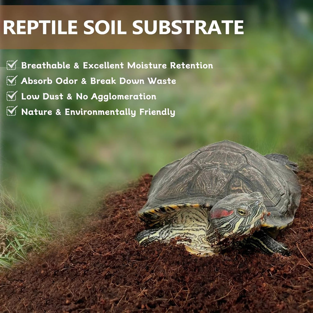 BNOSDM Reptile Soil Substrate,Natural Terrarium Bedding,Snake Bedding,Fluffy Reptile Tank Substrate for Tortoise Hermit Crab Tarantulas Lizards