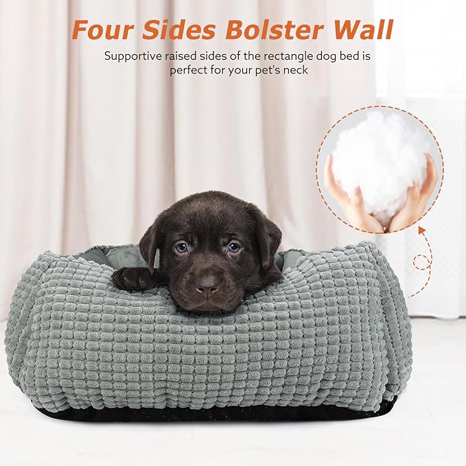 MIXJOY Dog Beds for Medium Dogs Washable, Rectangle Pet Bed Medium Size Dog - Image 2