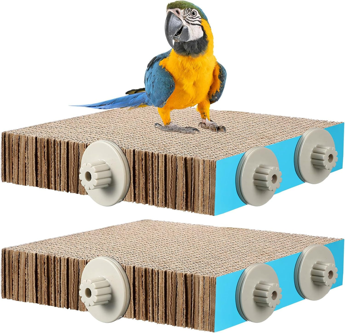 Skyygemm 2 Pcs Bird Toys Parrot Perch Stand Cage Accessories, Large