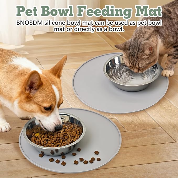 BNOSDM Silicone Cat Feeding Mat 2 Pack Dog Bowl Mats Pet Silicone Food Mat - Image 7