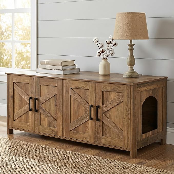 Homhedy Cat Litter Box Enclosure by Homhedy