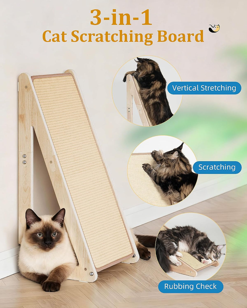 26.4'' Sisal Cat Scratcher Ramp for Indoor Cats