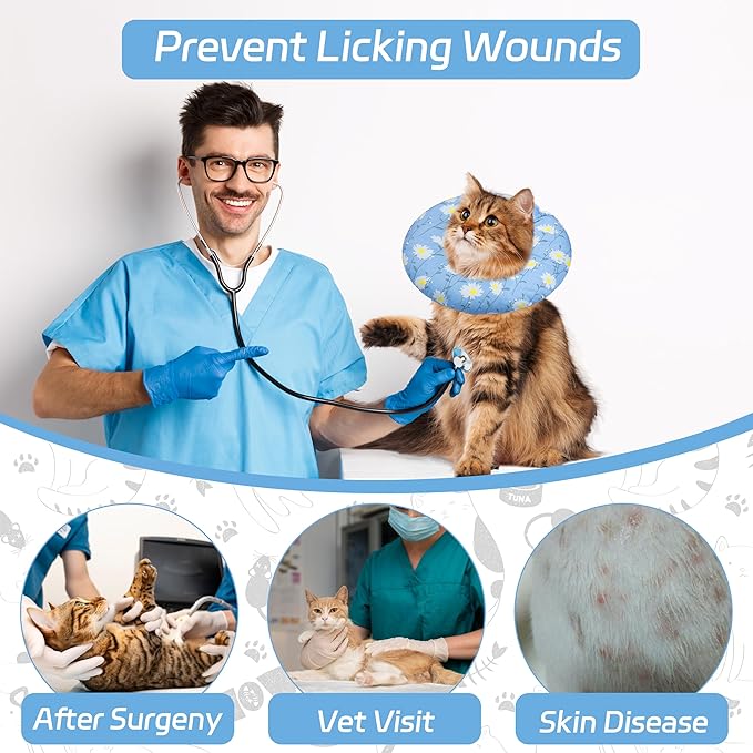 Cat Cone Collar Soft, Adjustable Cat Recovery Collar Kitten Cones to Stop - Image 6