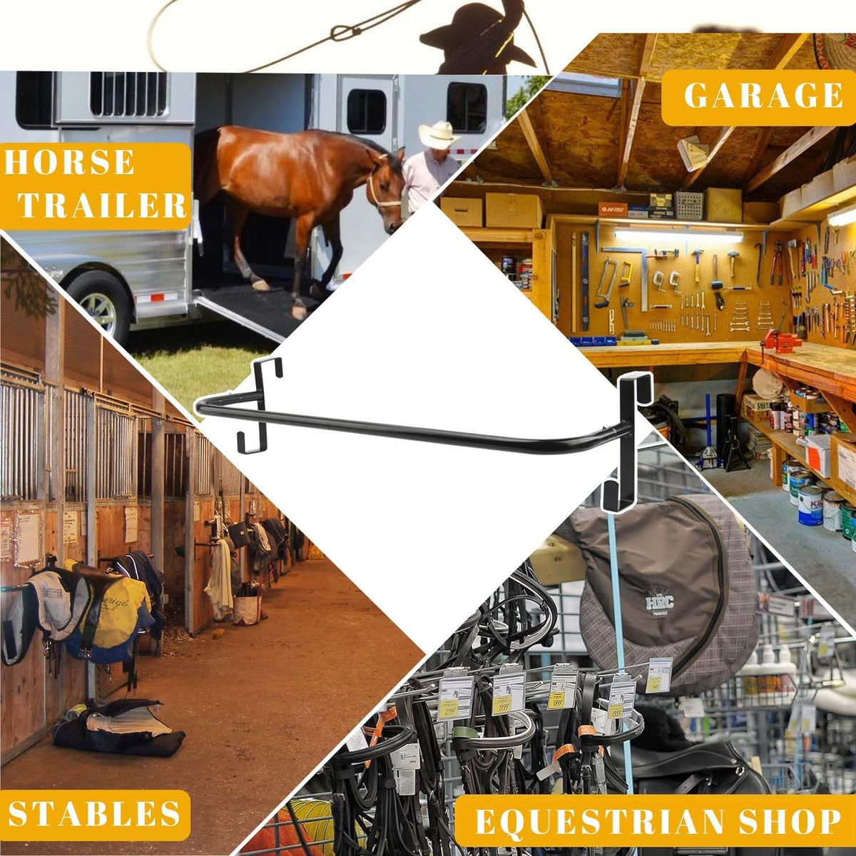 2Pcs Blanket Rack with Tack Rack,Portable Blanket Bar for Hanging Horse Blankets Pads Saddle Blankets,36 Inch