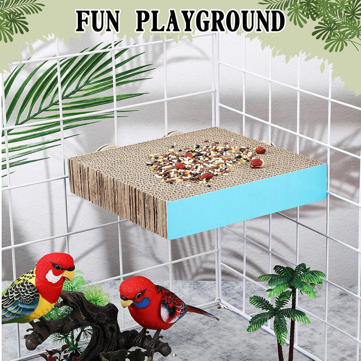 Skyygemm 2 Pcs Bird Toys Parrot Perch Stand Cage Accessories, Large