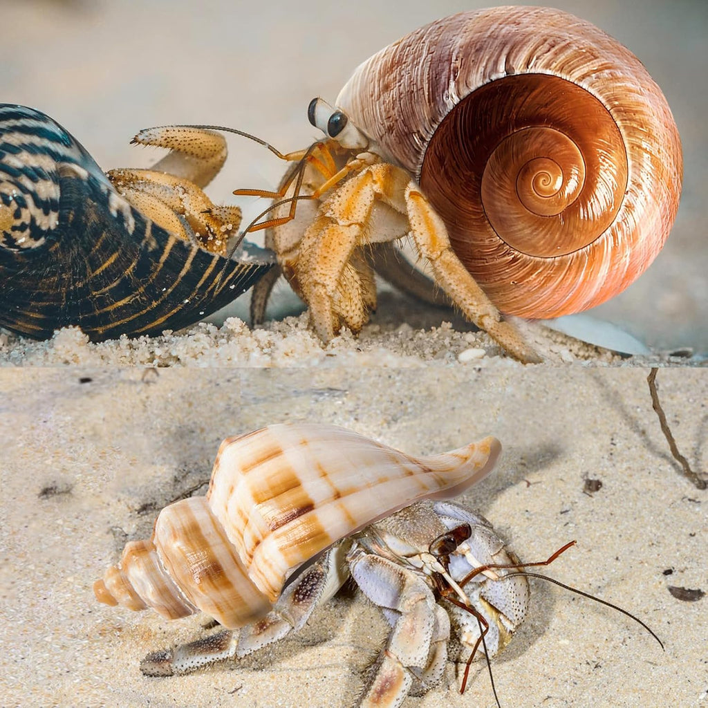 6PCS Hermit Crab Shells Medium to Large 2.3"-3.5" Shells, Opening 1"-2.1"