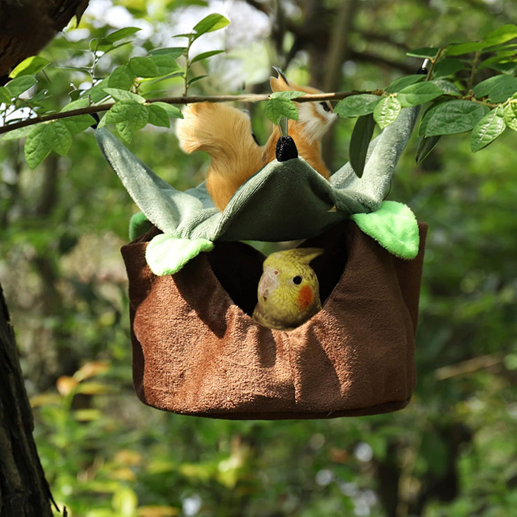 FLAdorepet 2 Layers Bird Hammock Nest Hanging Bed for Parrot Sugar Glider