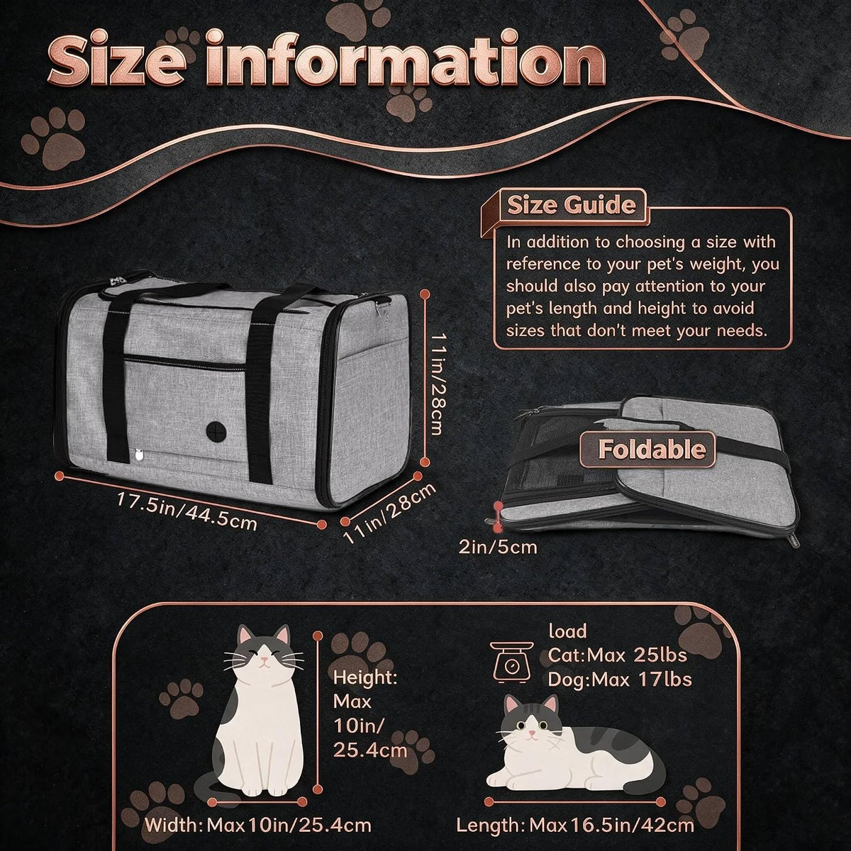 YUDODO 25lbs Cat Carrier Lightproof Soft Sided Pet Carrier for Large Cat