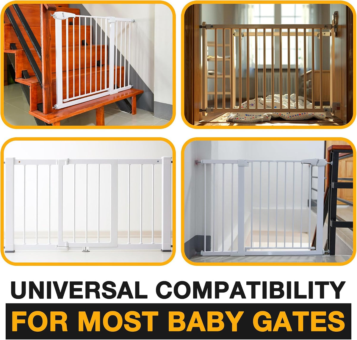 Wall Protector for Baby Gate - Self-Adhesive Clear Doorway Guard - 4 Pack