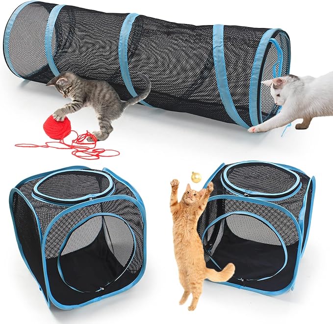 INTURN Cat Furniture Tent for Indoor and Outdoor Playpen Portable Cat Tunnels - Image 2