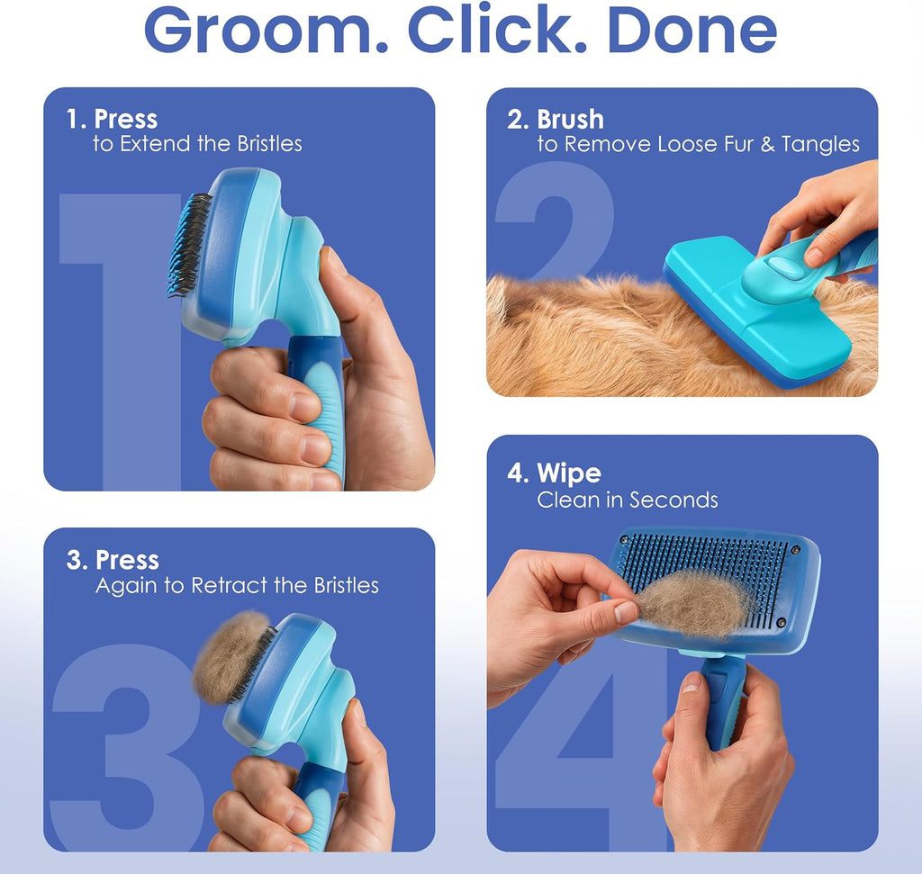 AKC Self-Cleaning Slicker Brush for Dogs & Cats, All Coat Types