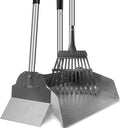 Dog Pooper Scooper for Large Dogs, 3 Pack Adjustable Long Handle Metal Tray by SnaglePaw