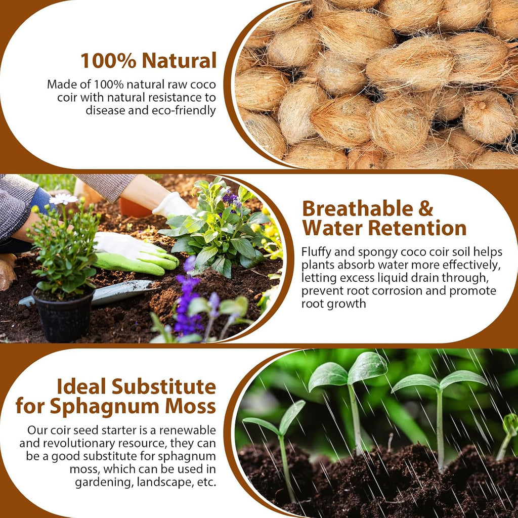 Legigo 10Pack Organic Coco Coir Brick for Plants, Natural Coconut Coir Soil