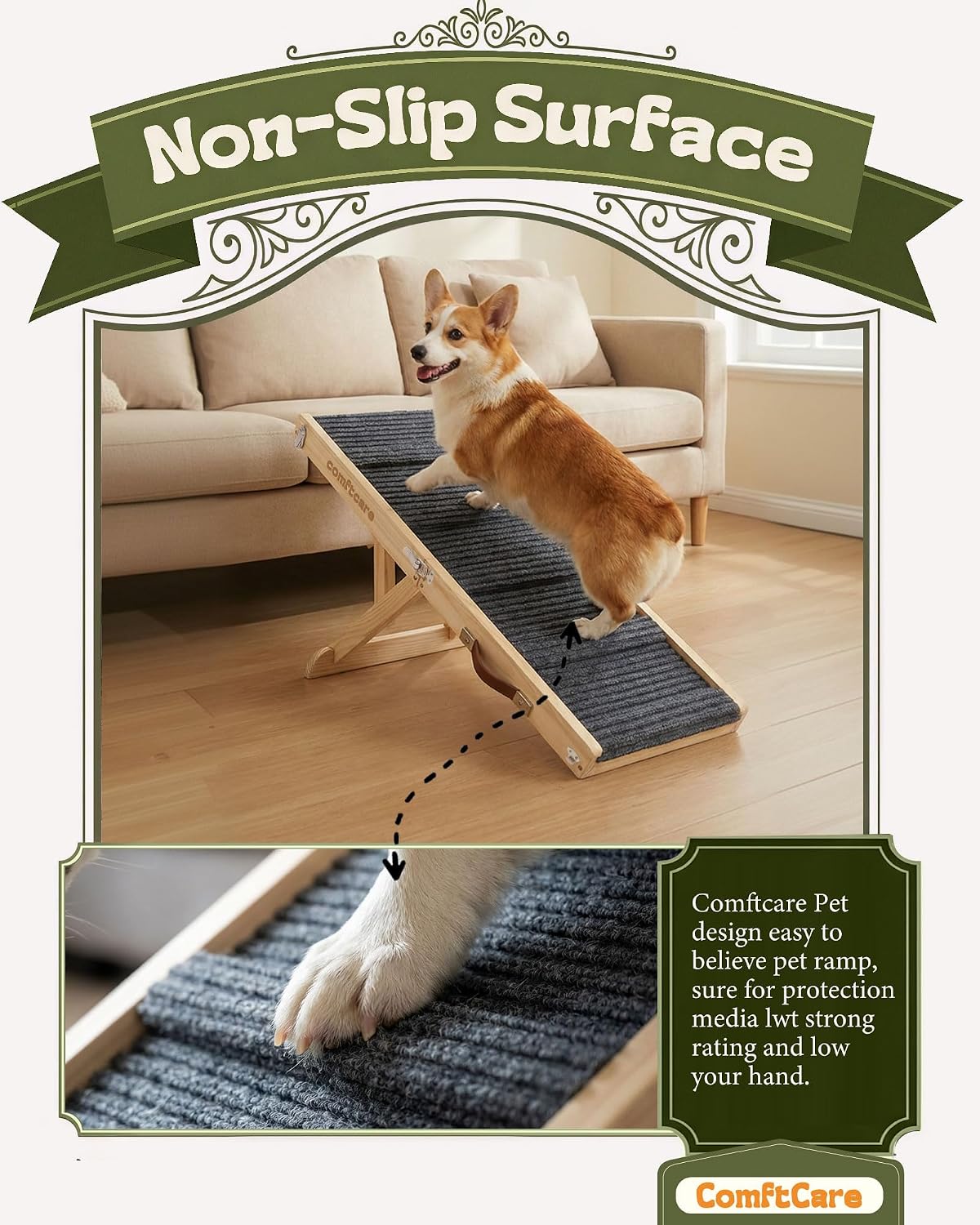 Dog Ramp for Couch, Adjustable Foldable Portable for Small Dogs