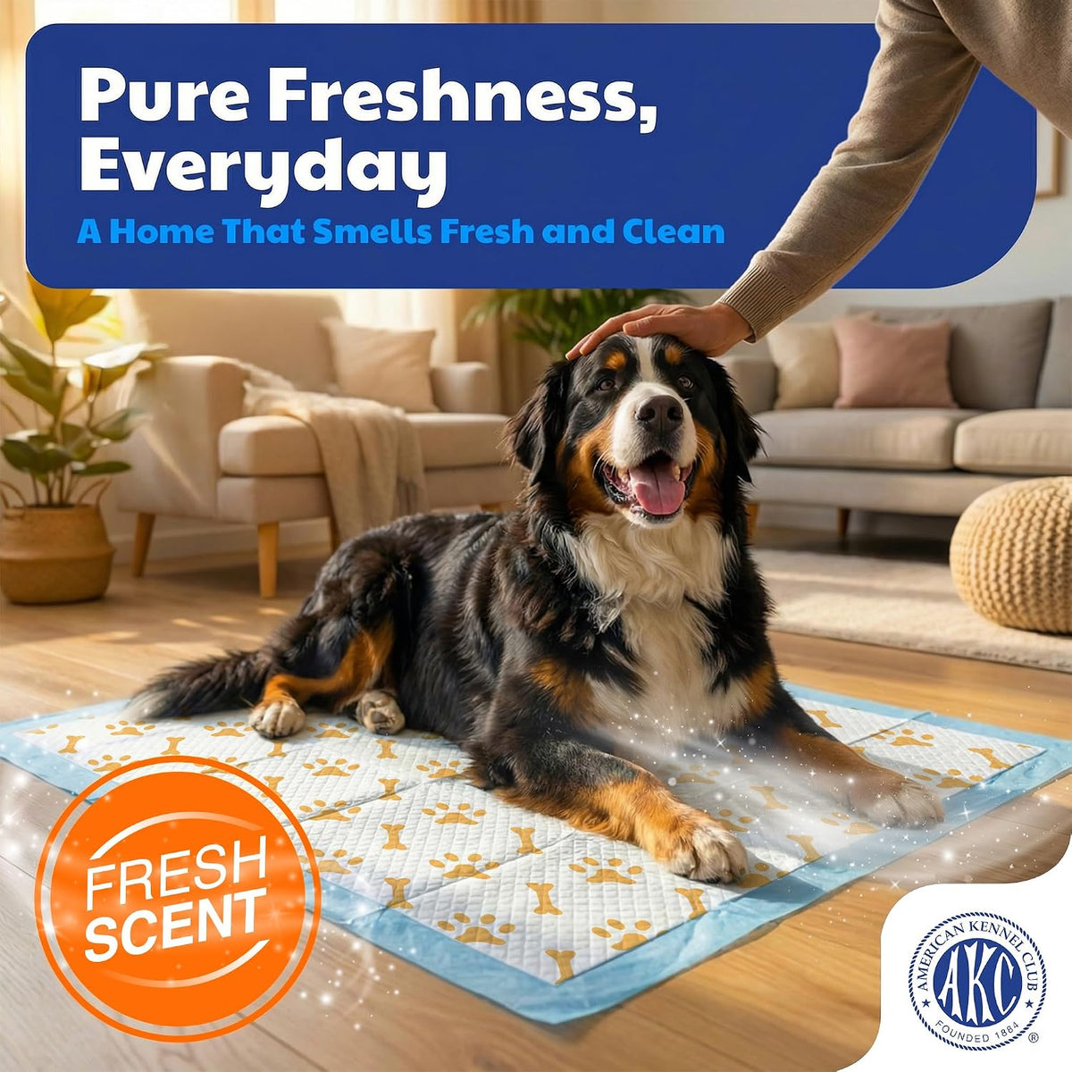 AKC Health Monitoring Dog Training Pads, XL 28" x 30", Fresh Scent, 50 Ct
