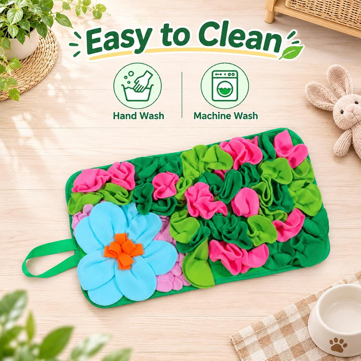 Rabbit Foraging Mat, Interactive Snuffle Mat for Rabbits